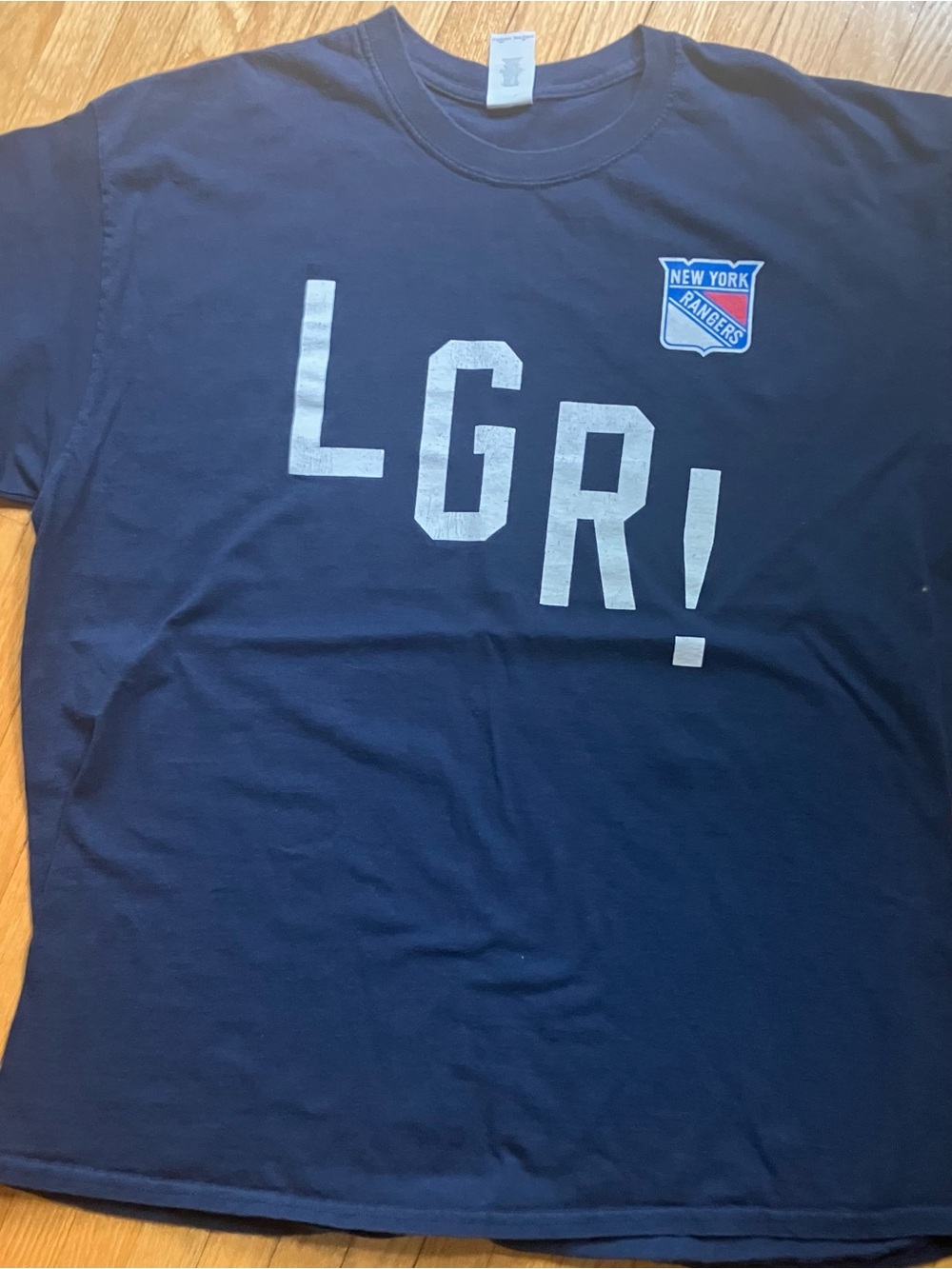 Gildan Navy LGR! New York Rangers Tee XL streetwear casual sporty gym retro
